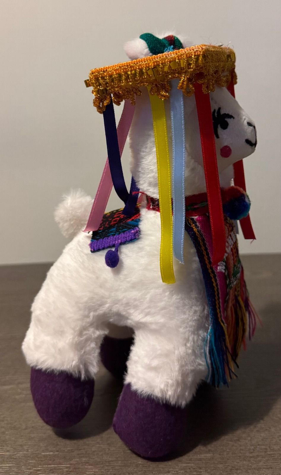 Elegant rainbow golden hat coquette baby dancer llama 8” inches