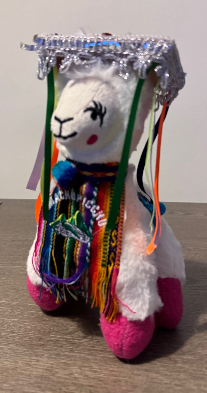 Elegant rainbow black hat coquette baby dancer llama 8” inches