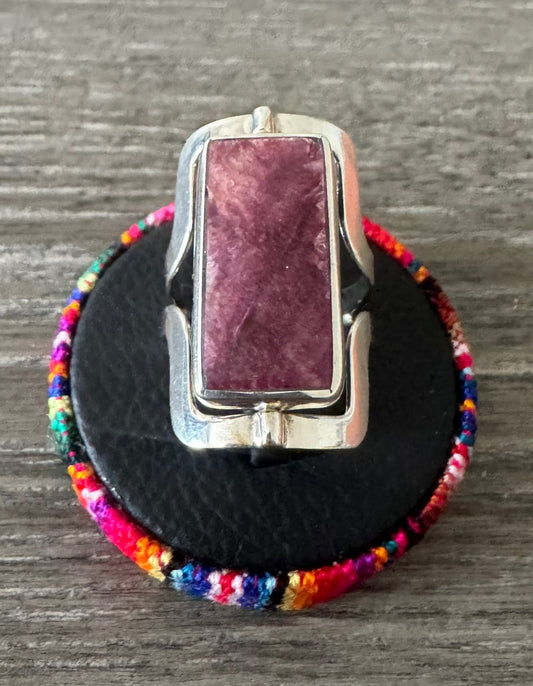 Jasper and Lapis lazuli reversible ring. Peruvian Sterling Silver 950.