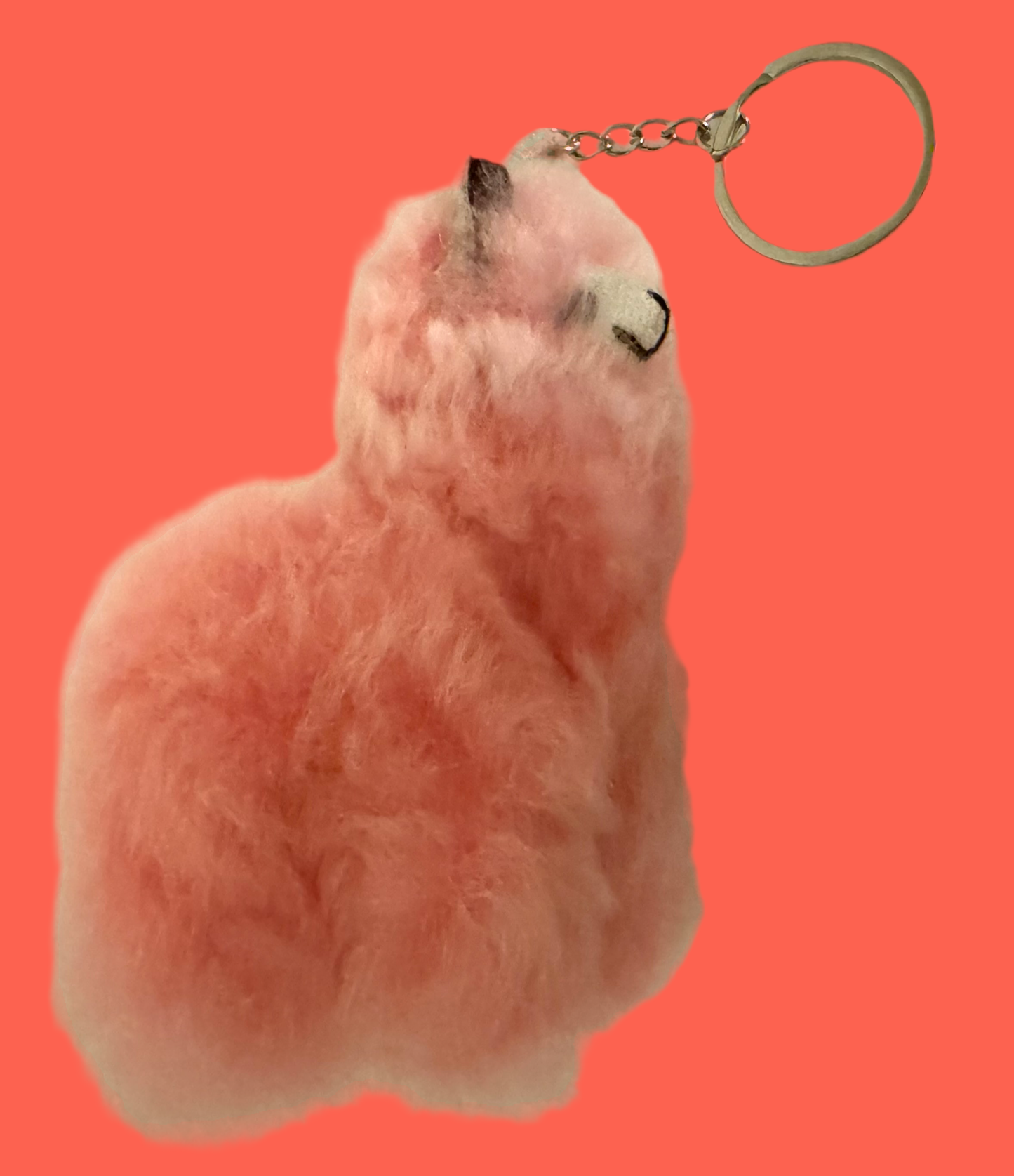 Pink Llama Keychain