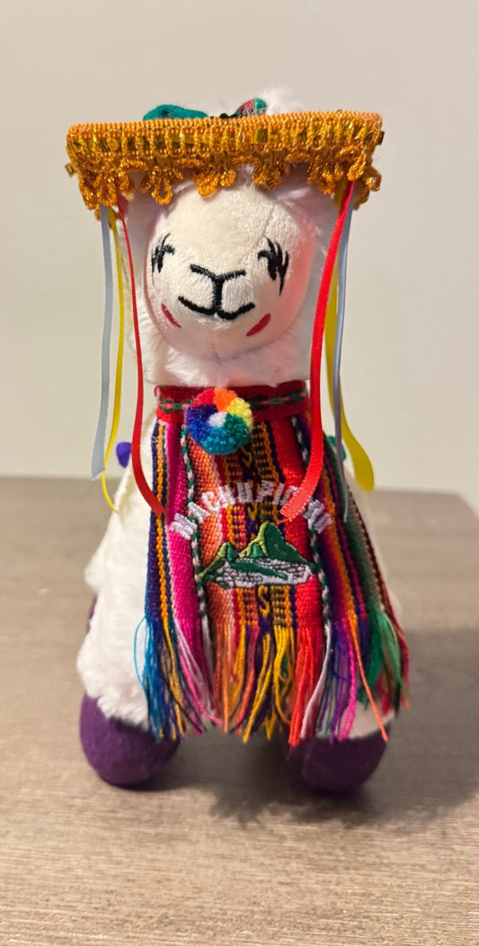 Elegant rainbow golden hat coquette baby dancer llama 8” inches